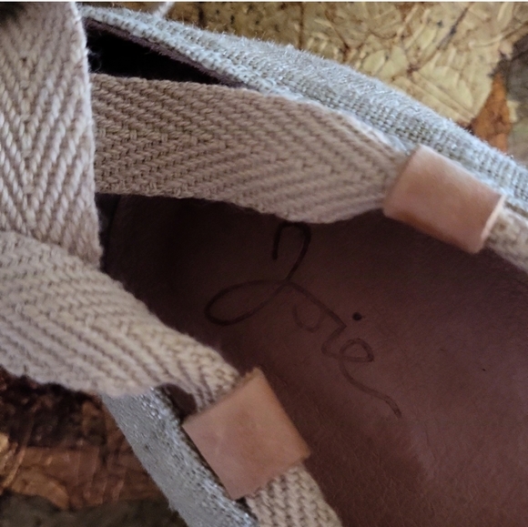 Joie Ankle Tie Canvas Ballet Flats - Picture 10 of 13